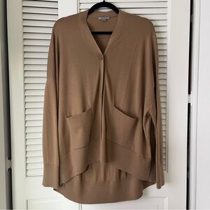 COS Oversized Wool V-Neck Cardigan in Camel Tan Sz S
